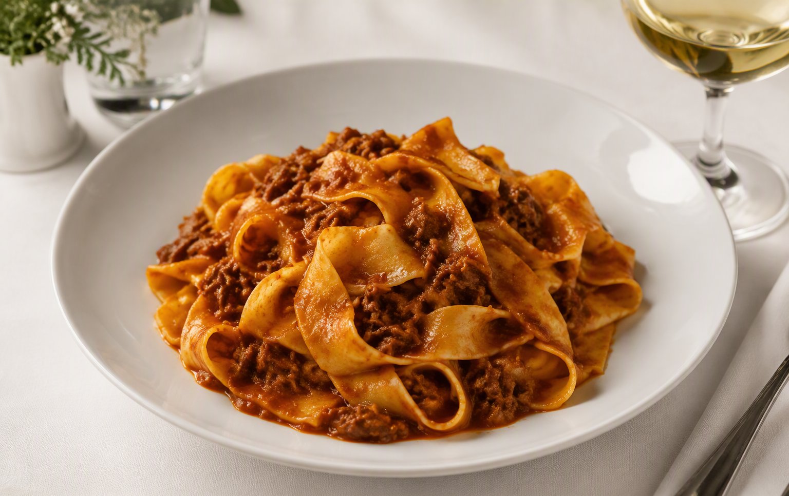 Le pappardelle al sugo